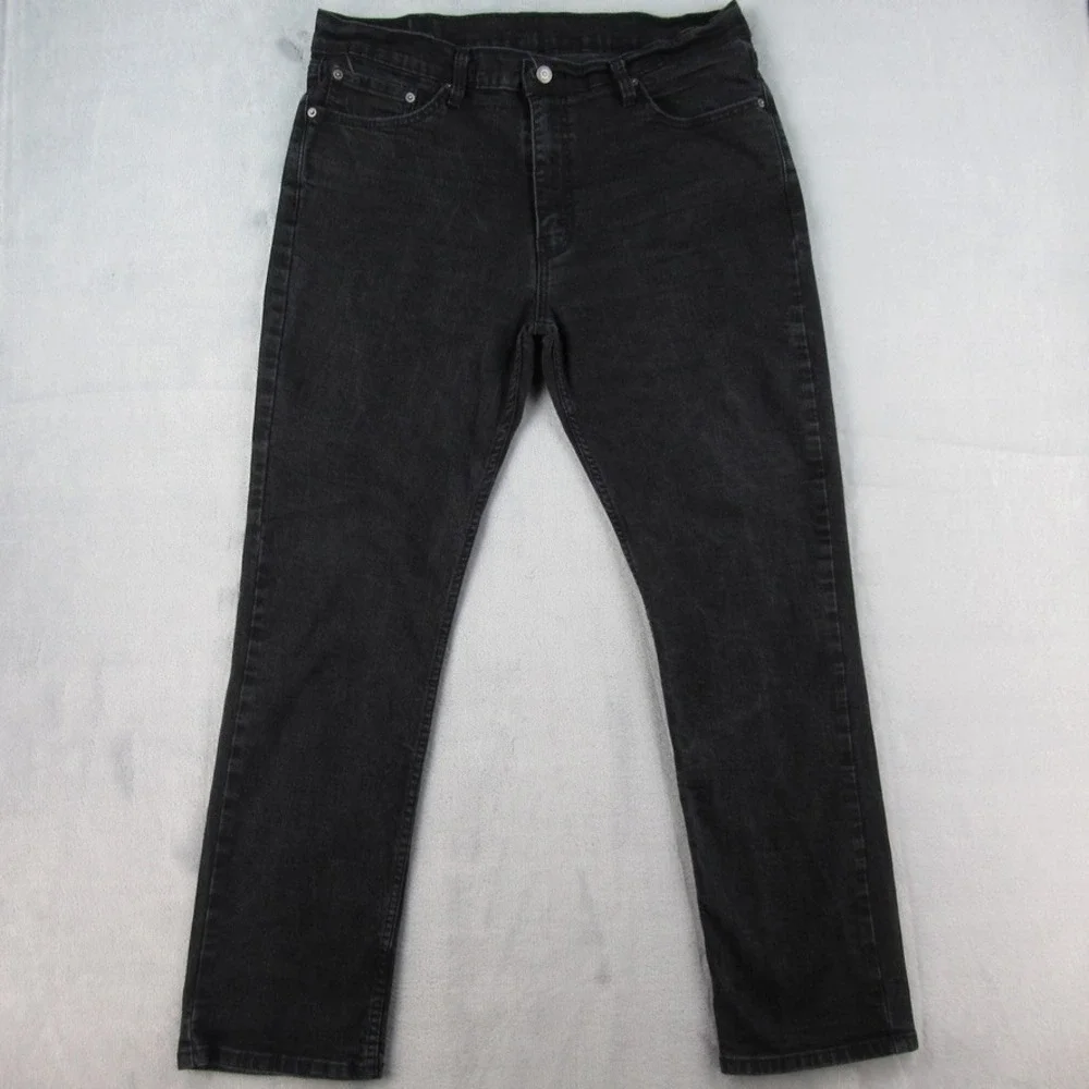 Levis 511 Slim Fit Jeans Mens 38x32 Black Dark Wash Stretch‎ Denim 04511-1907